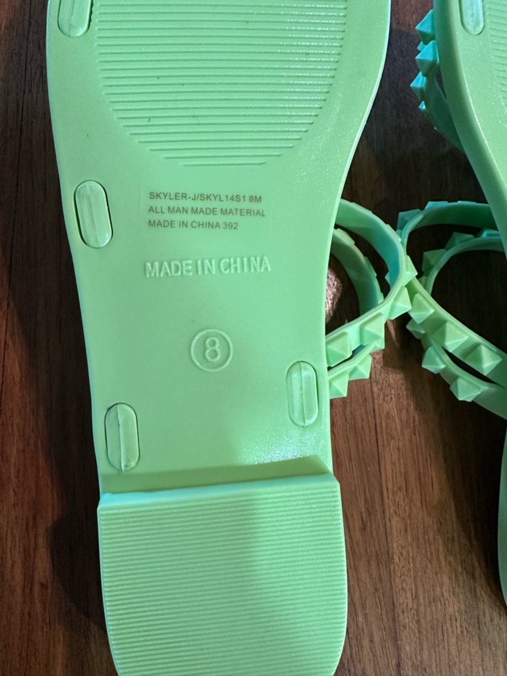 Steve Madden Neon Lime Pyramid Stud Slide Sandals - Picture 4 of 4